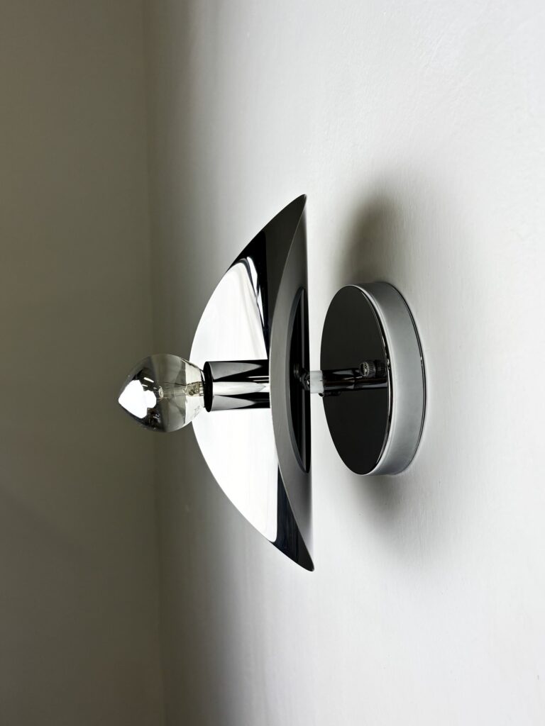 1970s Chrome Metal Wall Sconce