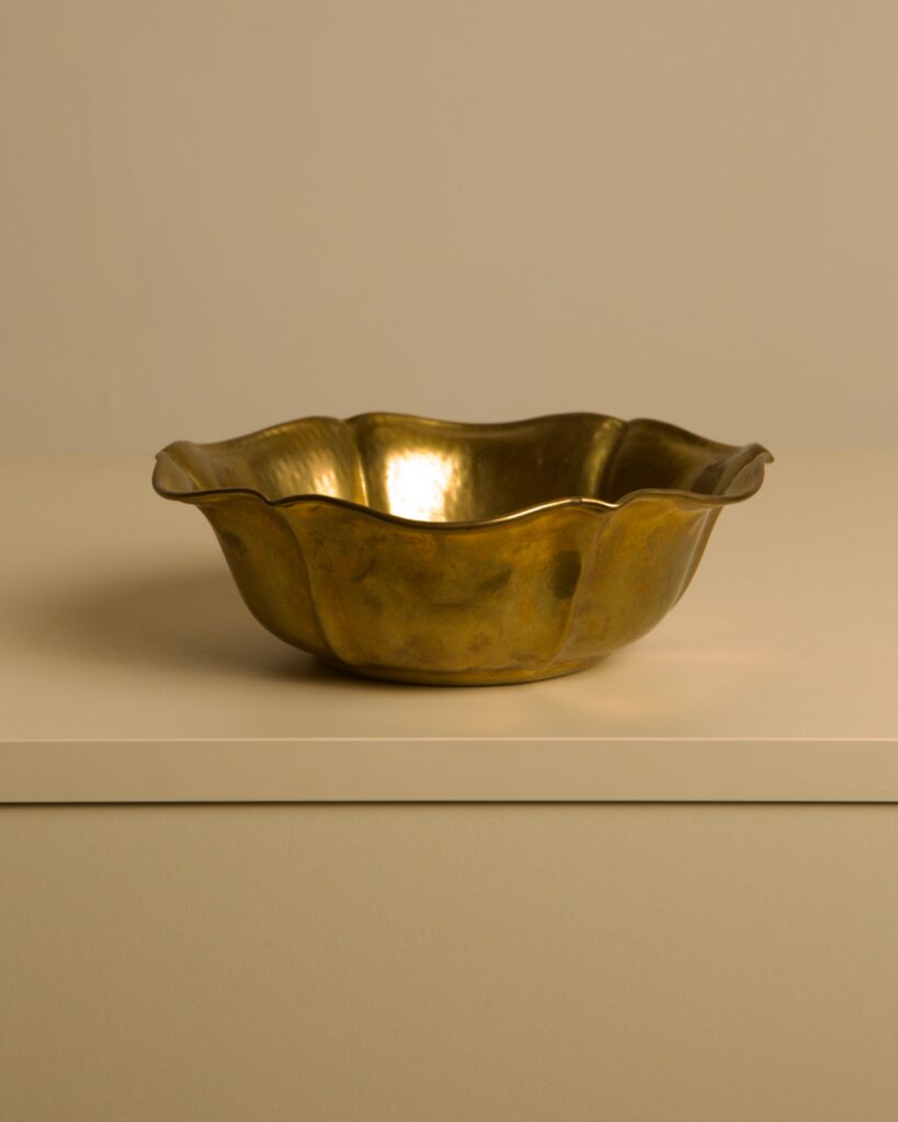 Italian Brass Flower Trinket Tray