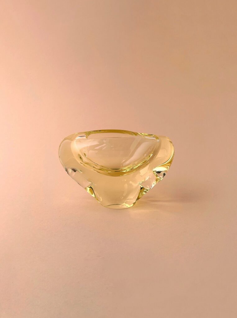 Citrine Glass Decorative Ashtray