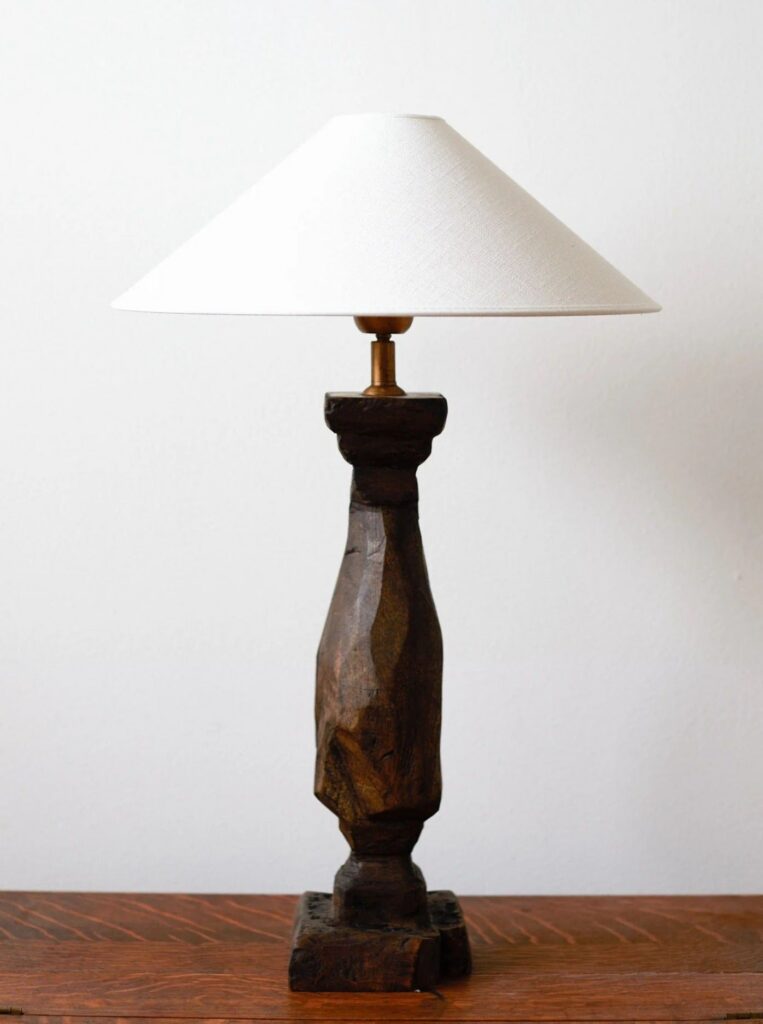 Vintage Hand-Carved Table Lamp