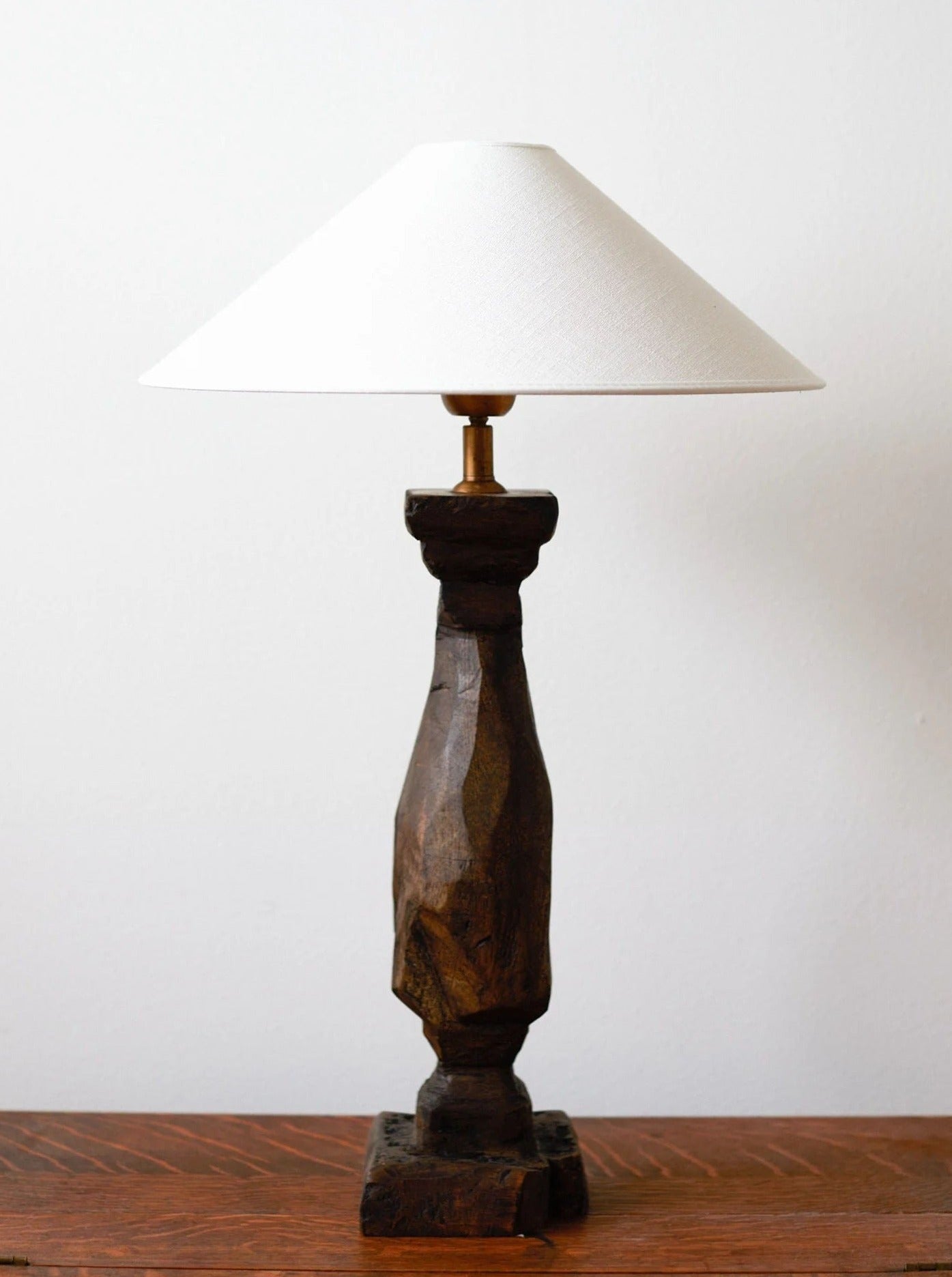 Vintage Hand-Carved Table Lamp