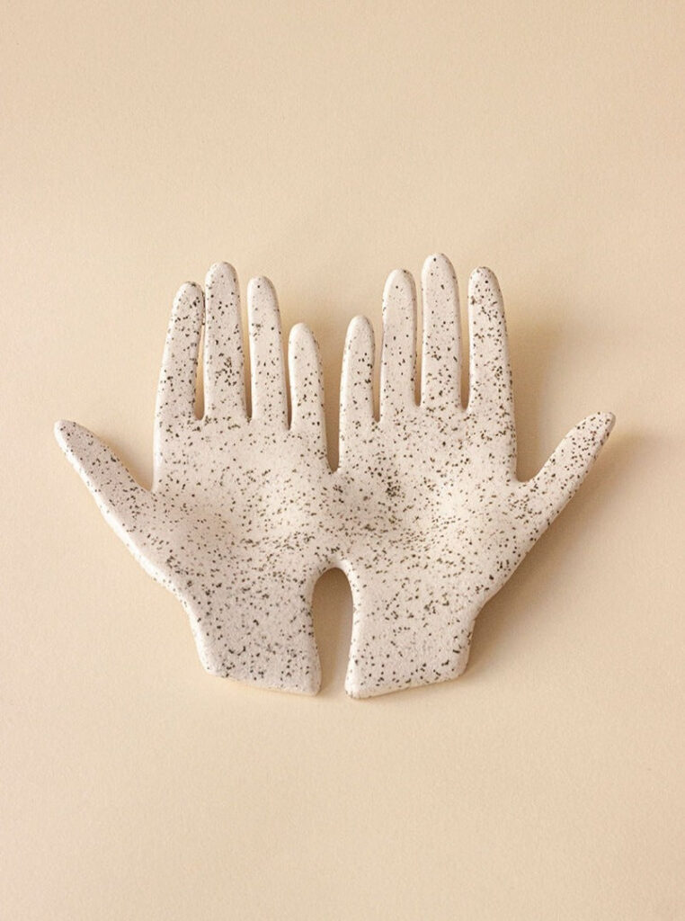 Double Hand Ceramic Trinket Tray