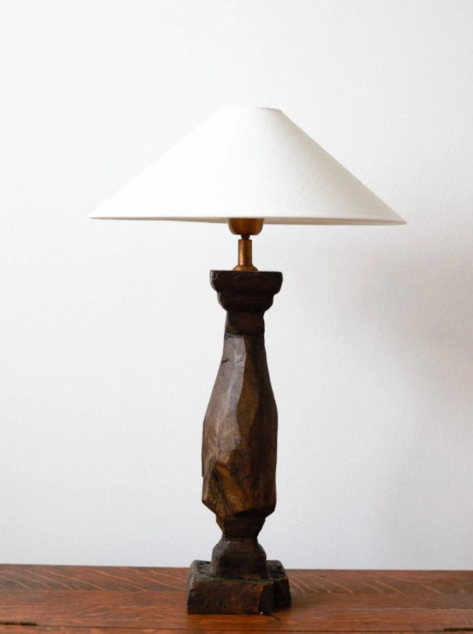 Vintage Hand-Carved Table Lamp - Image 5