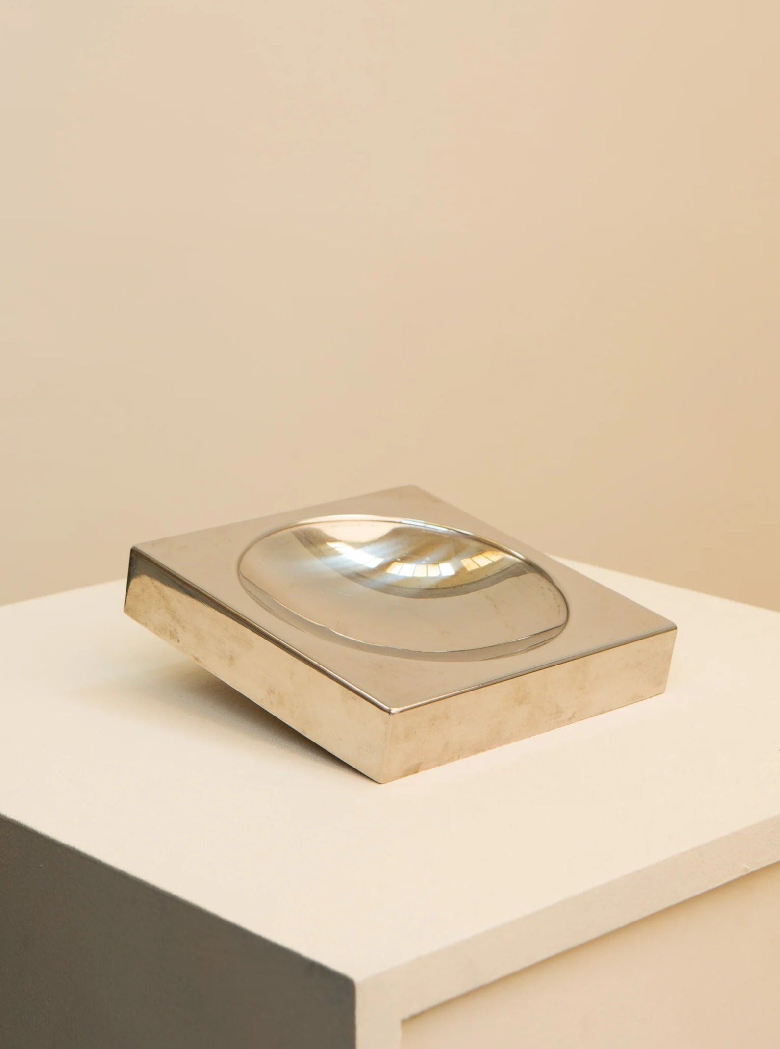 Square Polished Metal Catchall Tray - Image 2