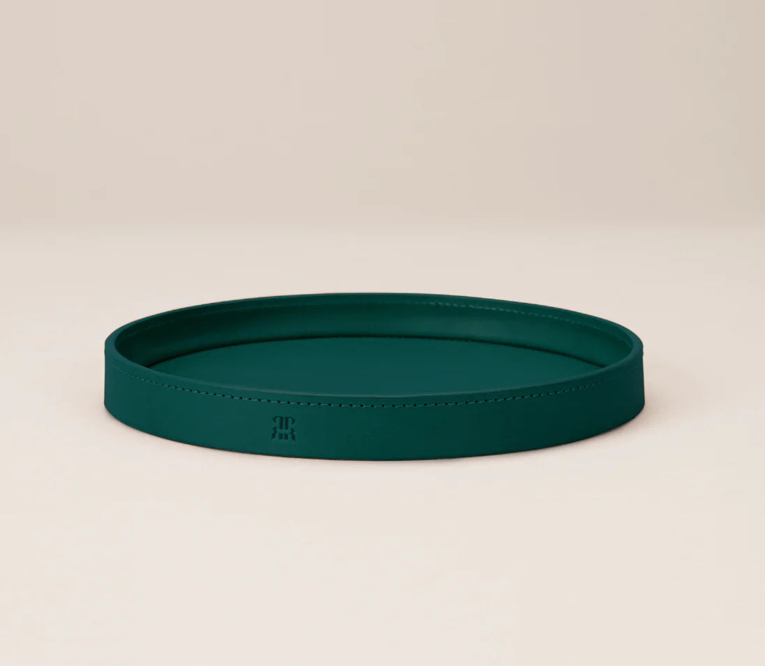 Round Leather Trinket Tray - Image 3