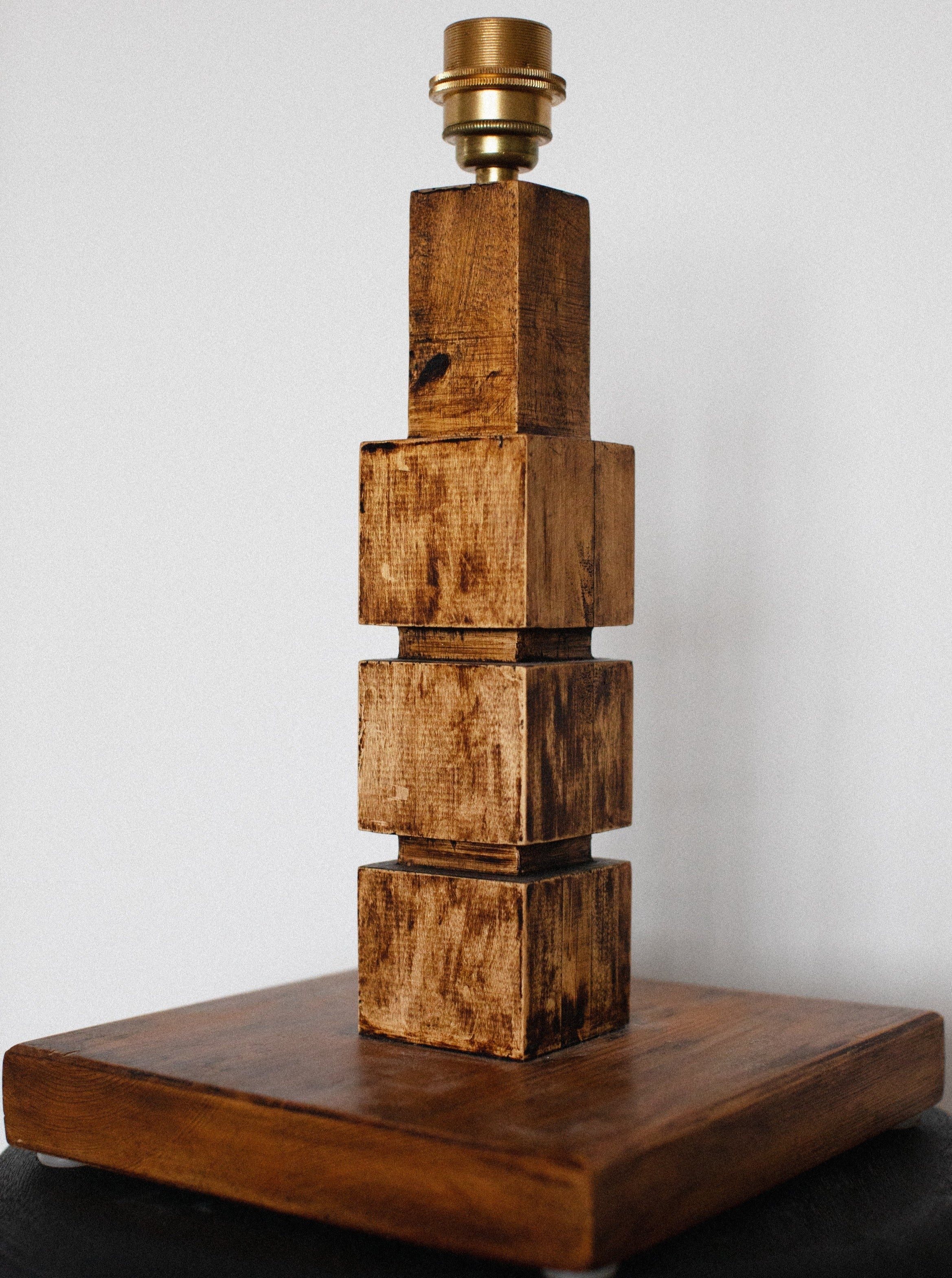 Wooden Table Lamp with Shade - Image 4