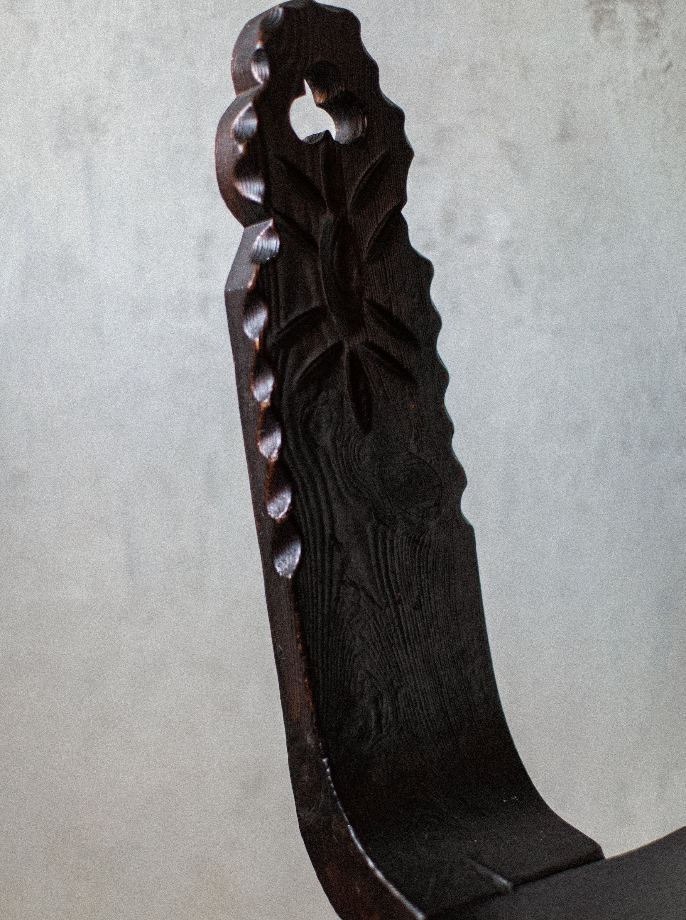Brutalist Wooden Accent Chair - Image 3