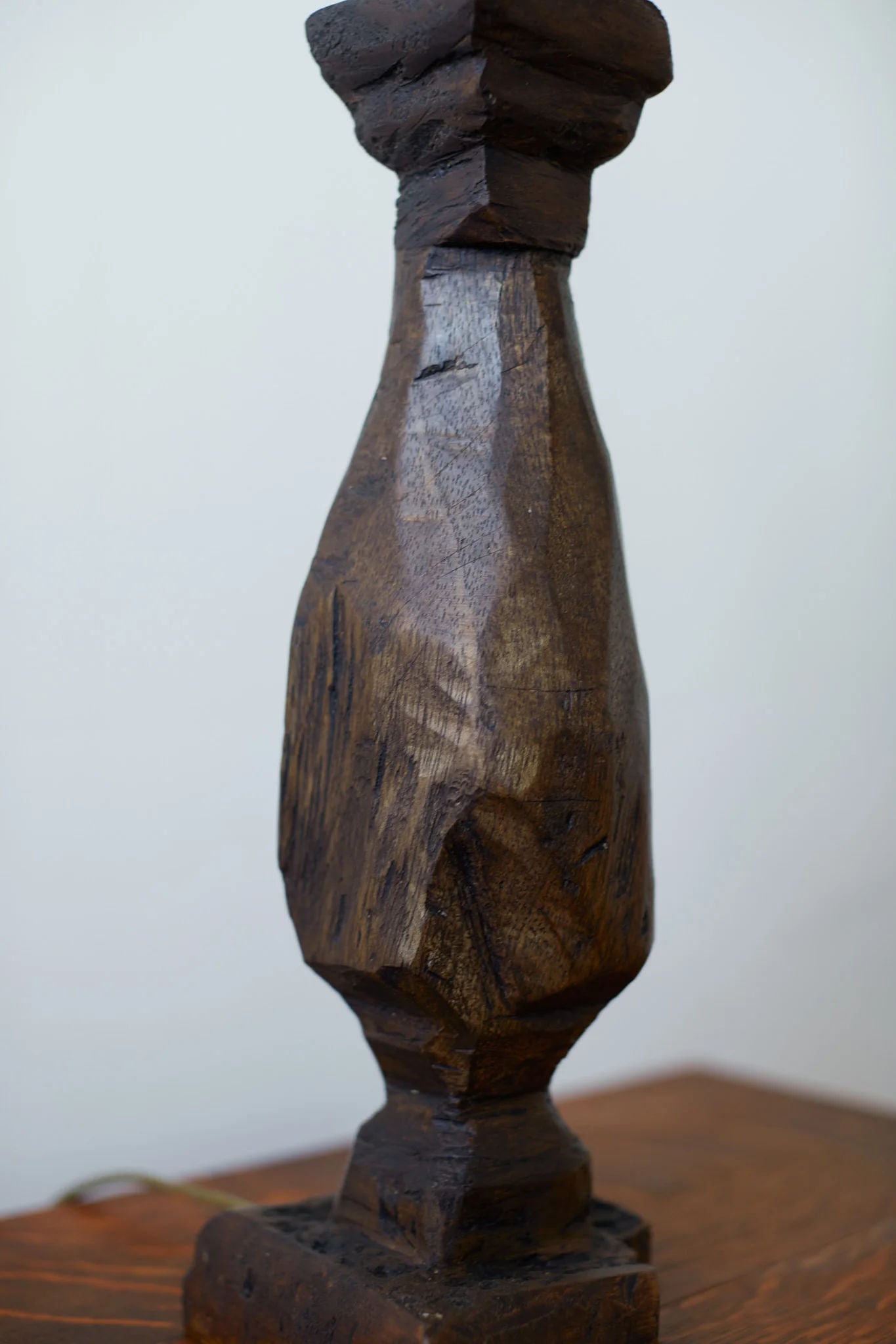 Vintage Hand-Carved Table Lamp - Image 2
