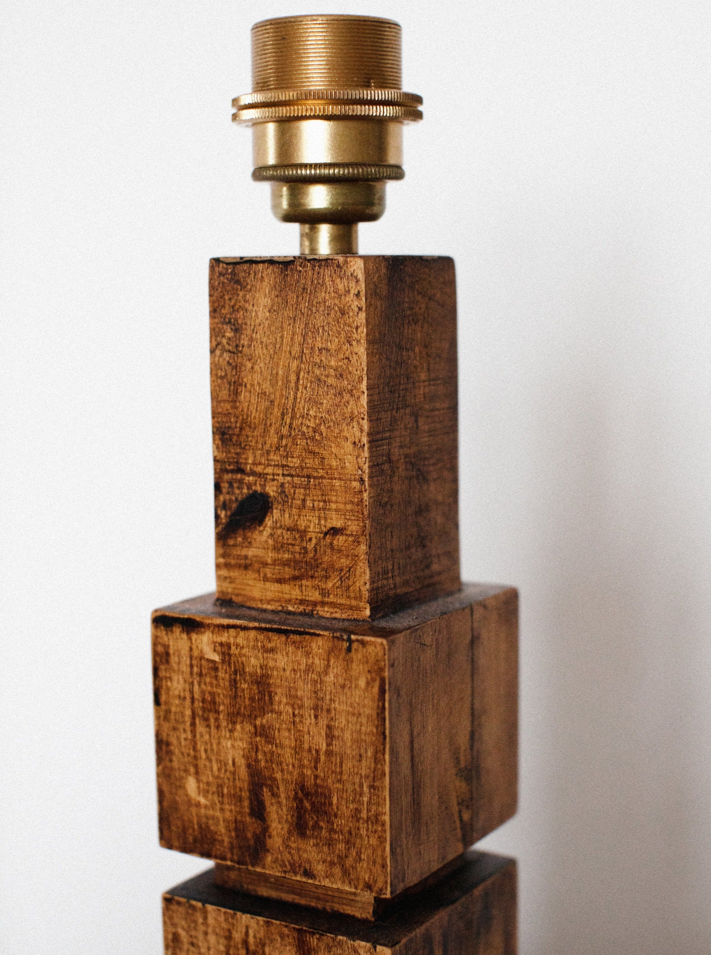 Wooden Table Lamp with Shade - Image 3
