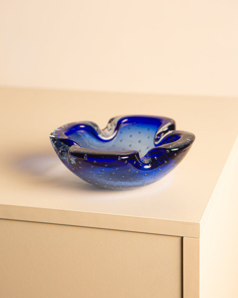 Blue Murano Glass Flower Catchall