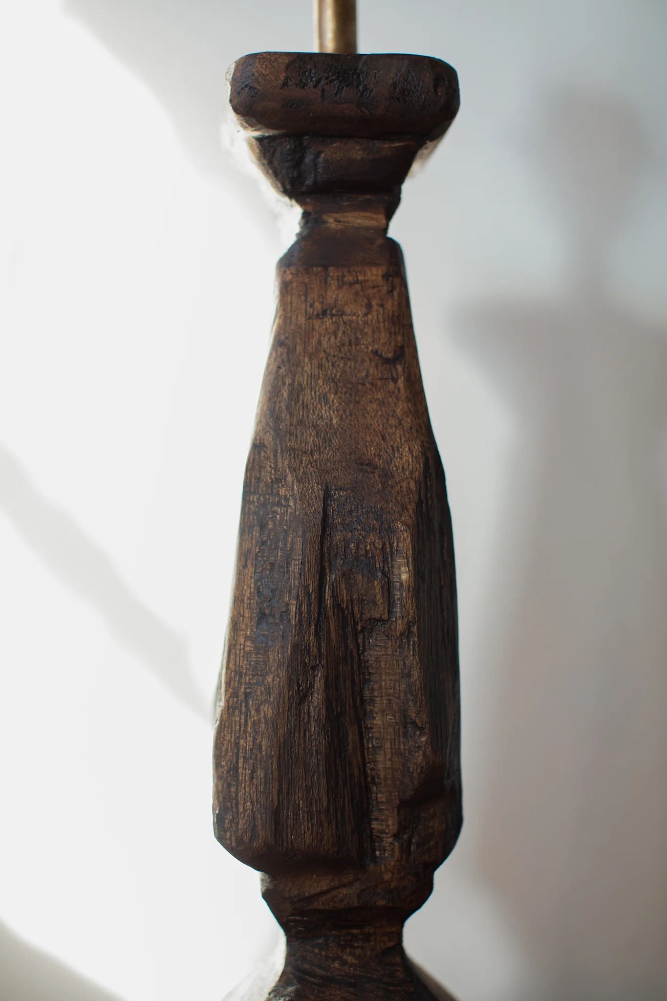 Hand-Carved Wooden Table Lamp - Image 6