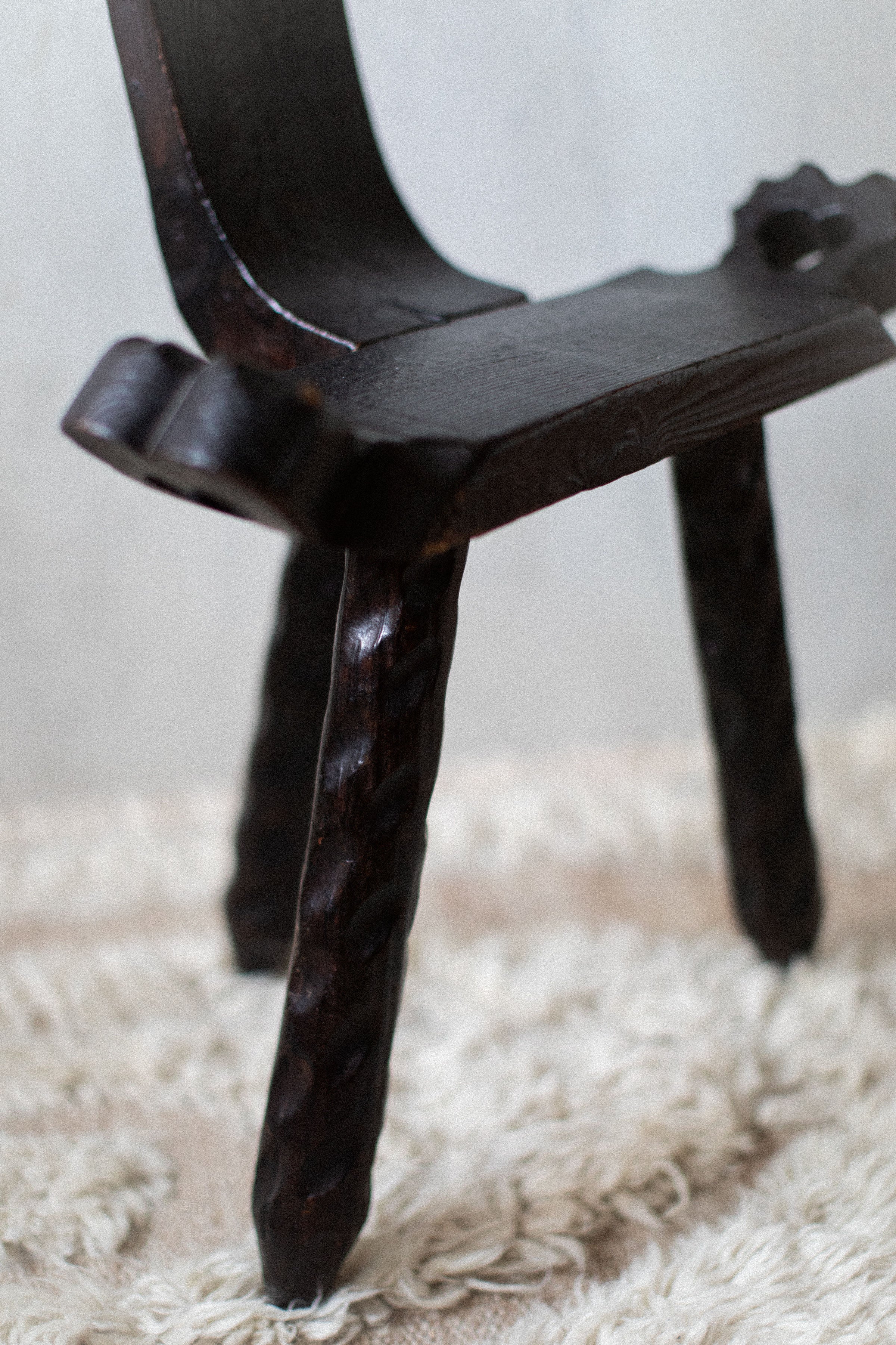 Brutalist Wooden Accent Chair - Image 6