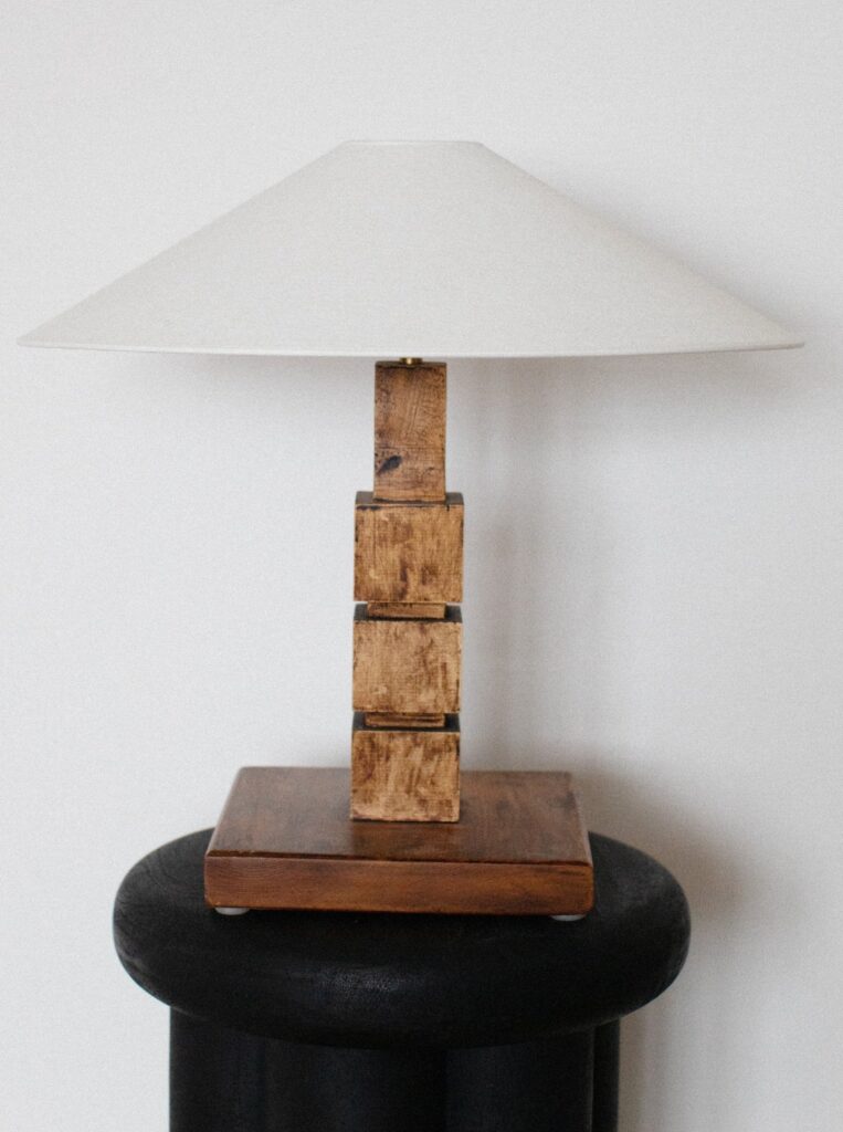 Wooden Table Lamp with Shade