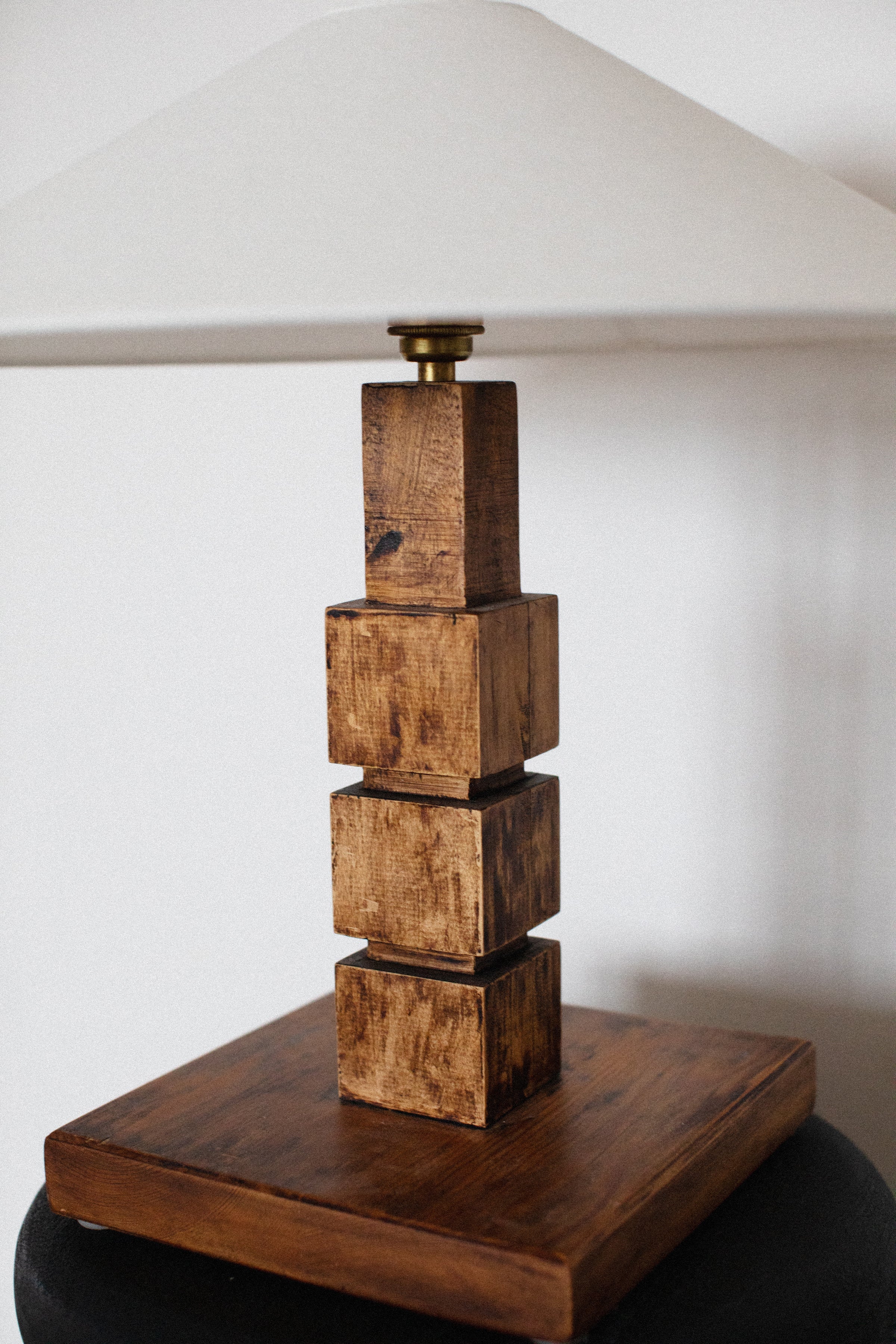 Wooden Table Lamp with Shade - Image 2