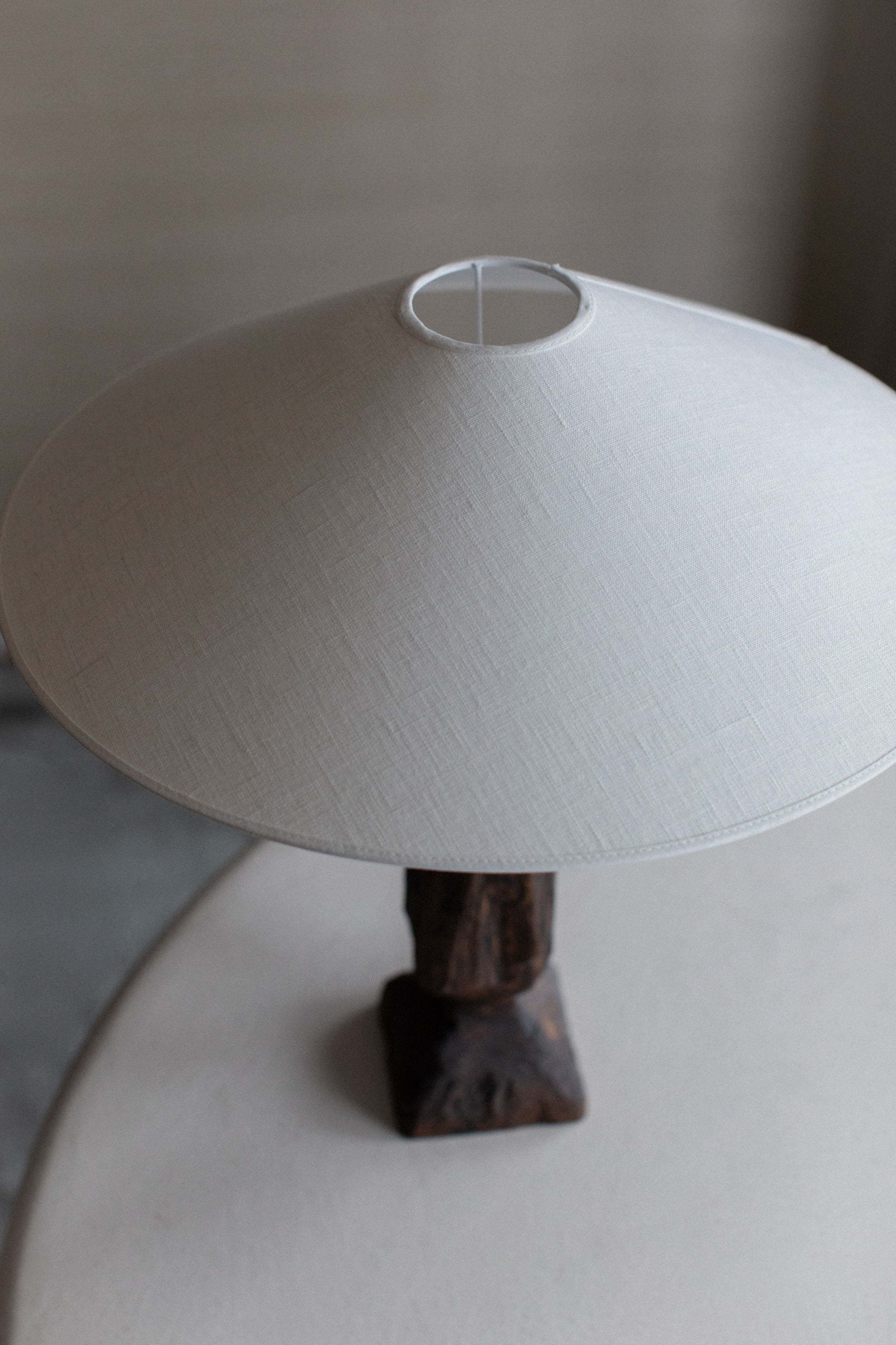 Hand-Carved Wooden Table Lamp - Image 4