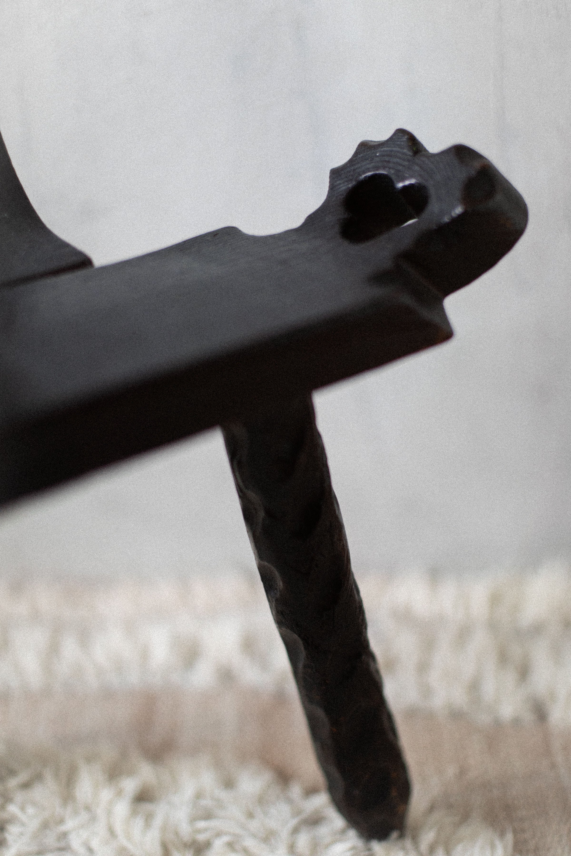 Brutalist Wooden Accent Chair - Image 4
